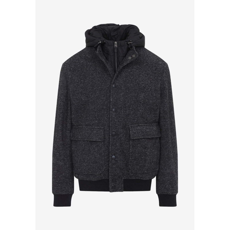 Bomber Jacket with Hooded Vest Gray mrtwit_IT 48