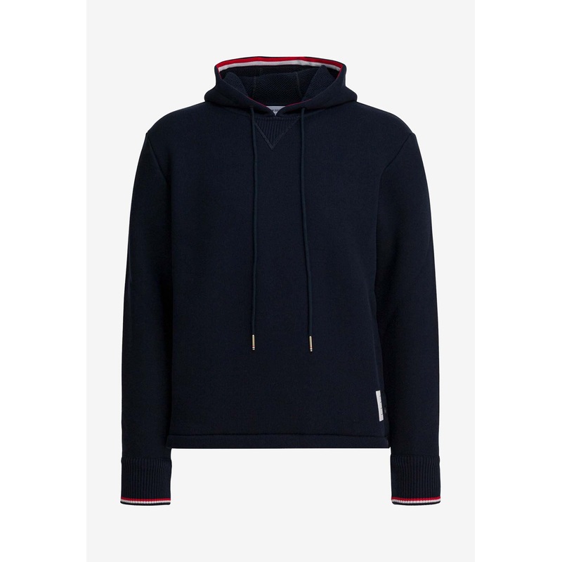Signature Stripe-Trimmed Hooded Sweatshirt Blue mrtwstd_1
