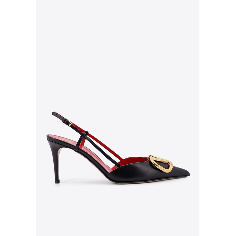VLogo 80 Leather Slingback Pumps Black wshoeseu_EU 36