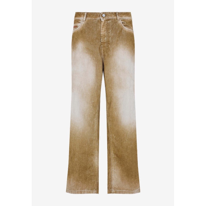Washed-Out Straight-Leg Jeans Brown mrtwbottoms_31