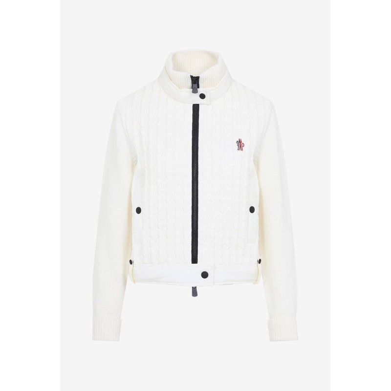 Zip-Up Wool Cardigan Neutral wrtwstd_XS