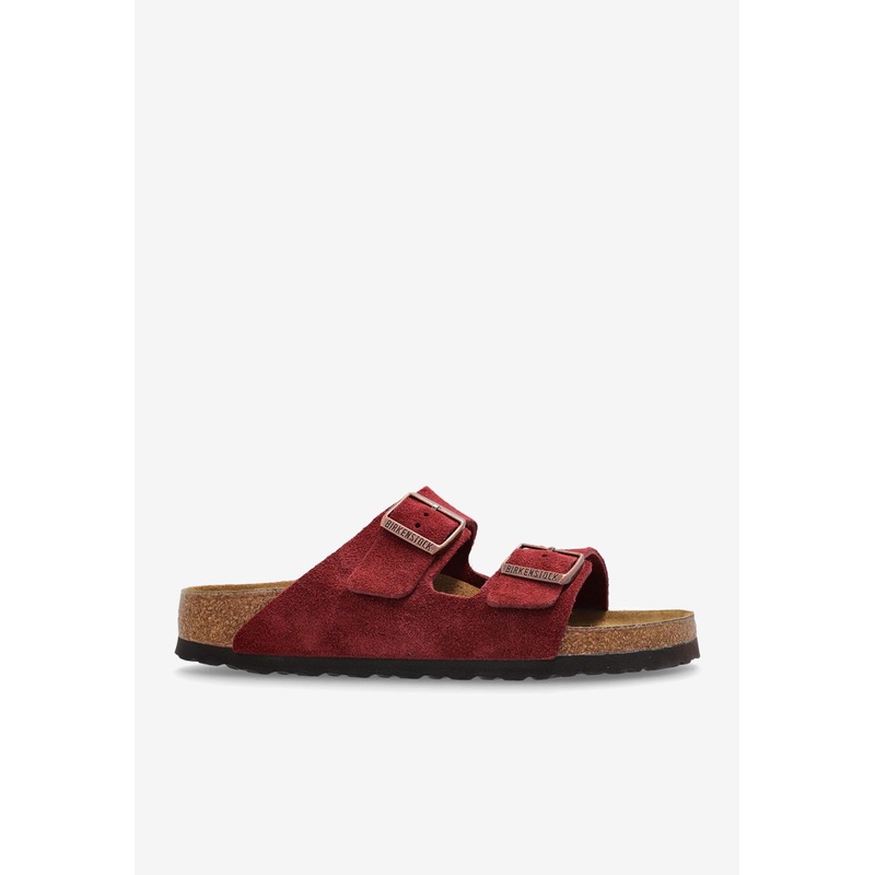 Arizona Suede Double-Straps Slides Burgundy ushoeseu_EU 36