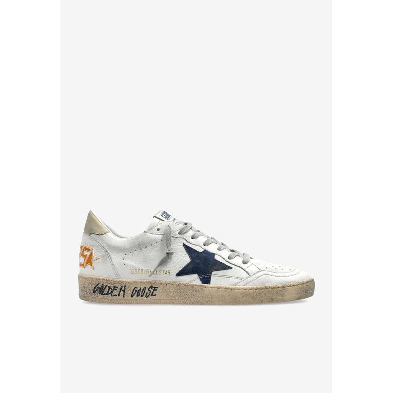 Ballstar Distressed Leather Sneakers White mshoeseu_EU 40