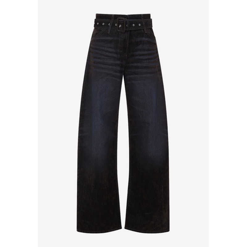 Belted Faded Straight-Leg Jeans Blue wrtwit_IT 34