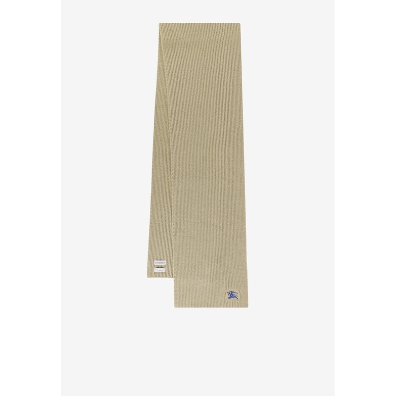 Embroidered EKD Cashmere Scarf Beige Onesize