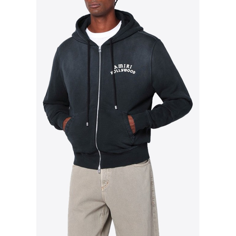 Hollywood Faded Zip-Up Hoodie Black mrtwstd_S