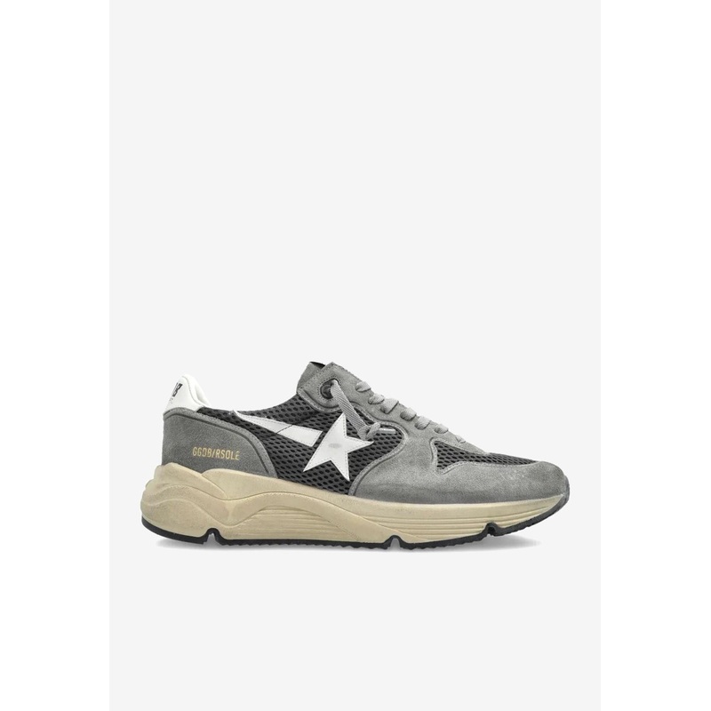 Running Sole Suede and Leather Sneakers Gray mshoeseu_EU 40