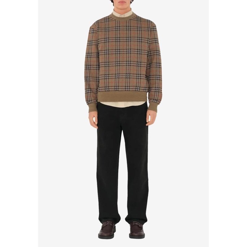 Vintage Check Crewneck Sweater Beige mrtwstd_S