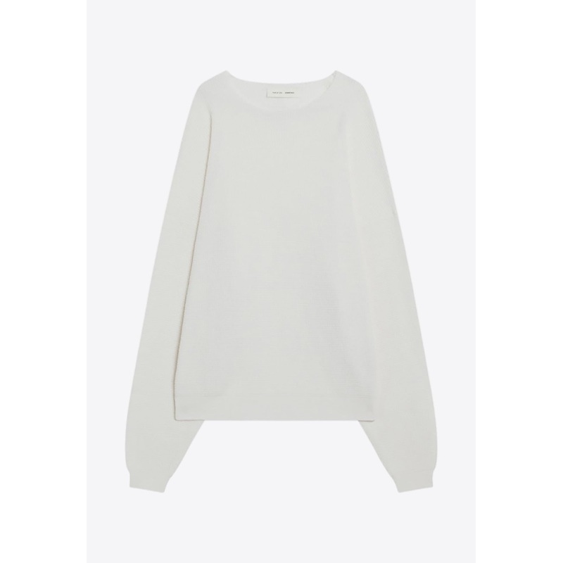 Waffle Knit Sweater White mrtwstd_S