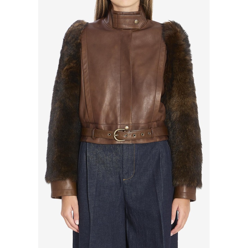 Bourbon Leather Jacket Brown wrtwfr_FR 38