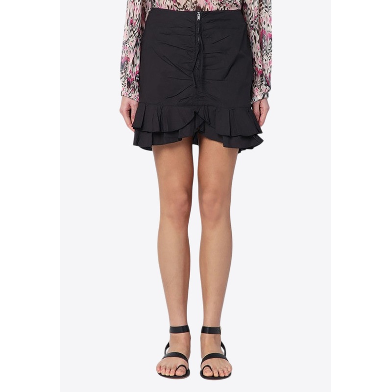 Breenea Mini Ruffled Skirt Black wrtwfr_FR 34