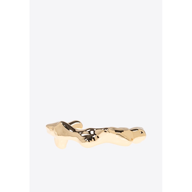 Coral Cuff Bracelet with Asymmetrical Shape Gold Onesize