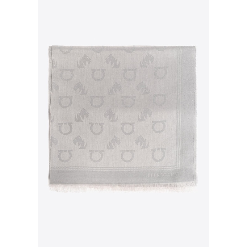Feline and Gancini Jacquard Stole Gray Onesize