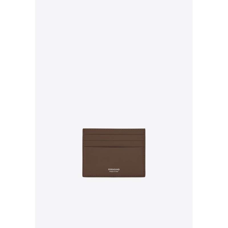 Florence Logo Stamp Leather Cardholder Brown Onesize