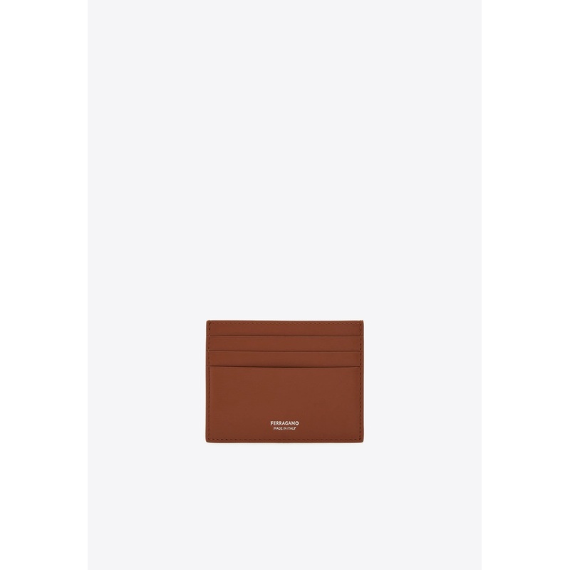 Florence Logo Stamp Leather Cardholder Camel Onesize