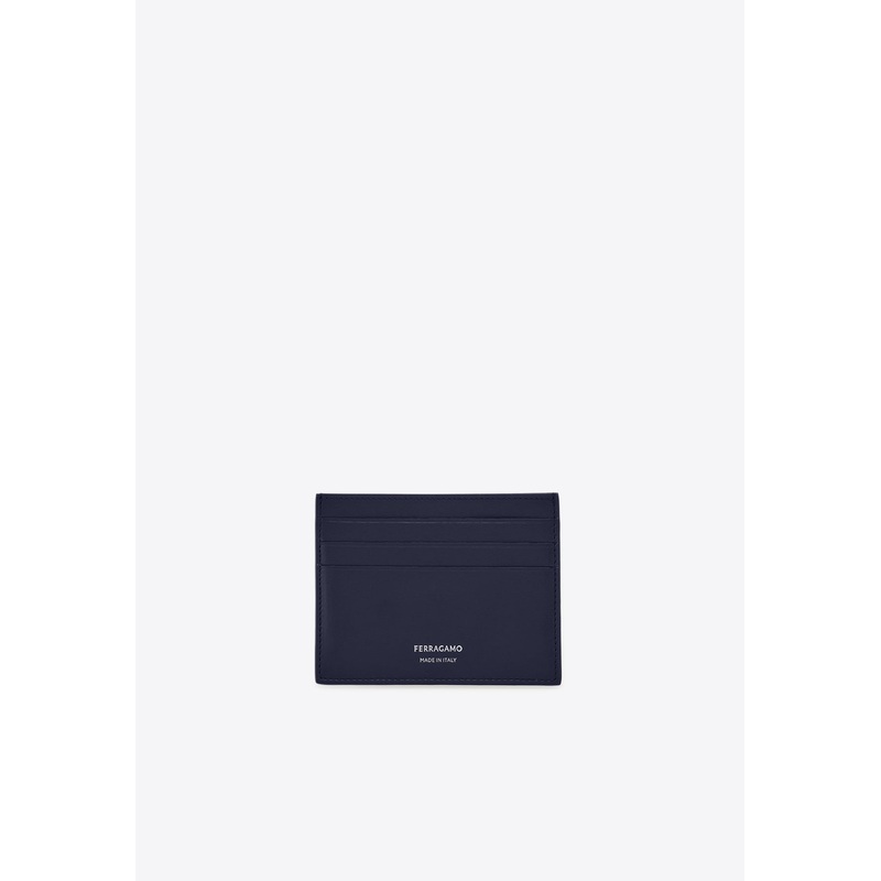 Florence Logo Stamp Leather Cardholder Midnight Blue Onesize