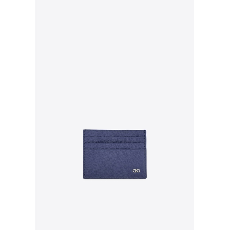 Gancini Grained Leather Cardholder Graphite Onesize