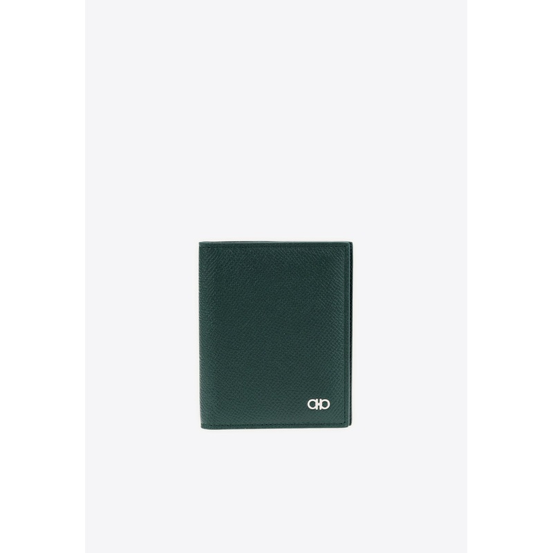 Gancini Grained Leather Cardholder Moss Onesize