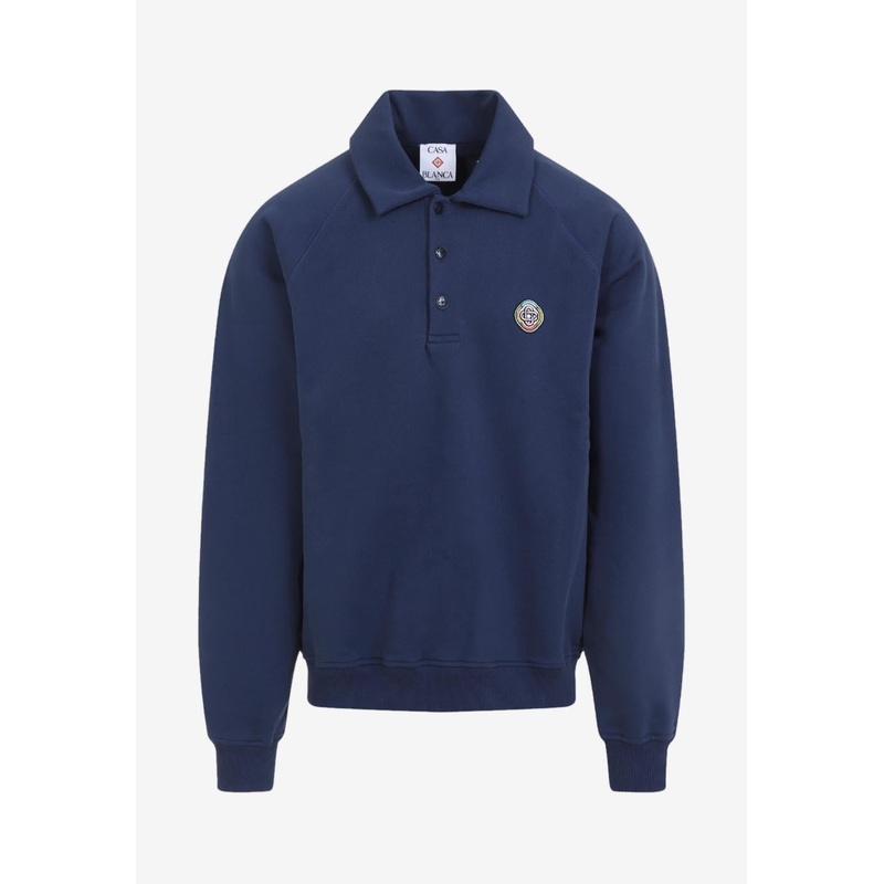 Logo-Patch Polo Sweatshirt Blue mrtwstd_M