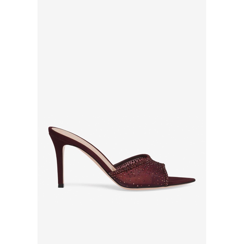 Rania 85 Suede Mules Burgundy wshoeseu_EU 36