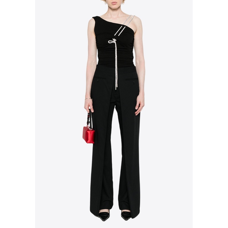 Ruched One-Shoulder Top Black wrtwit_IT 38