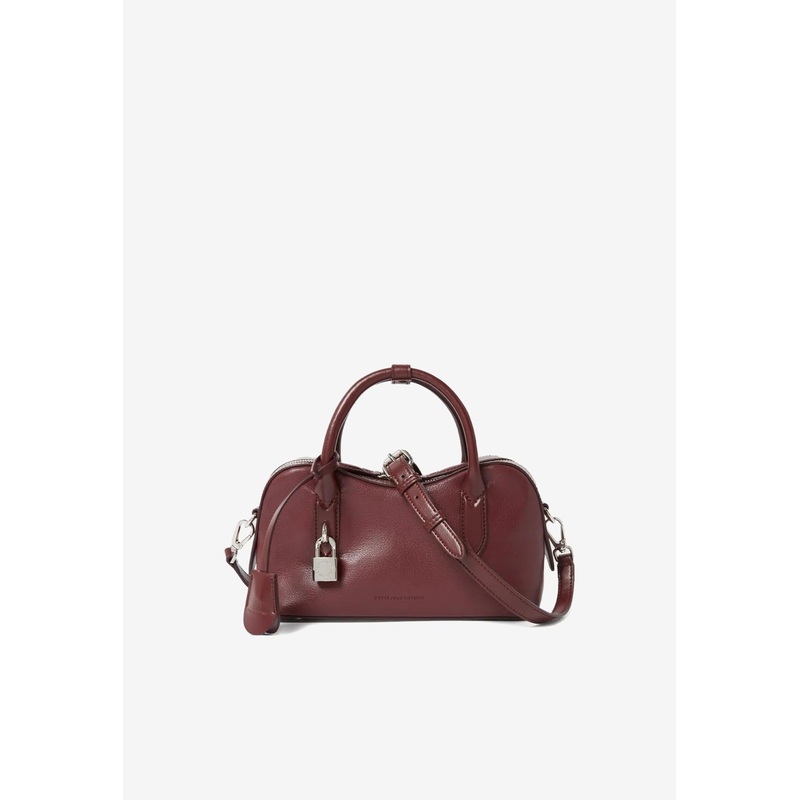 Ryder Faux Leather Top Handle Bag Burgundy Onesize