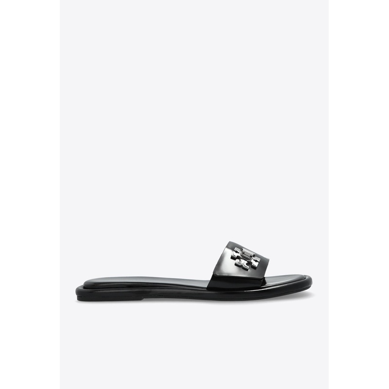 Turnlock Logo Leather Slides Black wshoesus_US 5.5