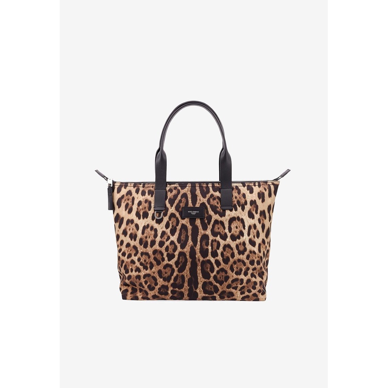 Adamo Leopard Print Tote Bag Brown Onesize