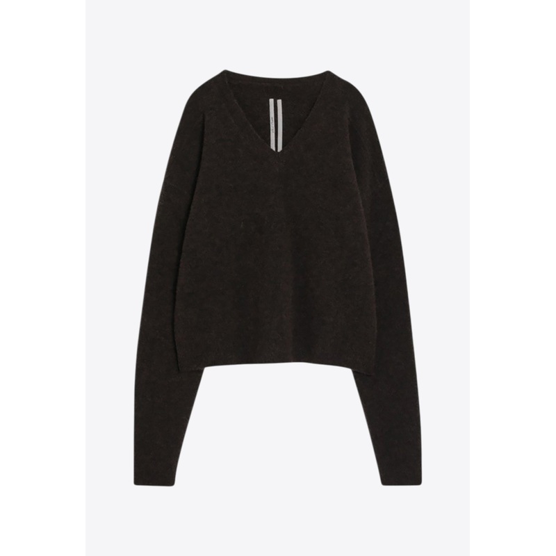 Alpaca-Blend V-neck Sweater Brown mrtwstd_M