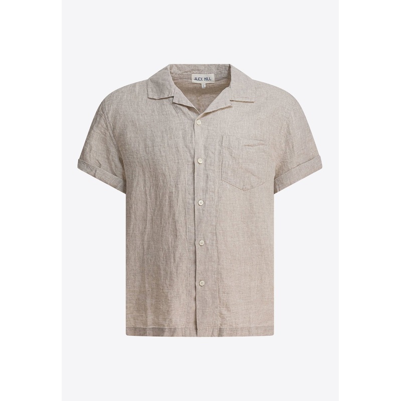 Camp Linen Shirt Beige mrtwstd_S