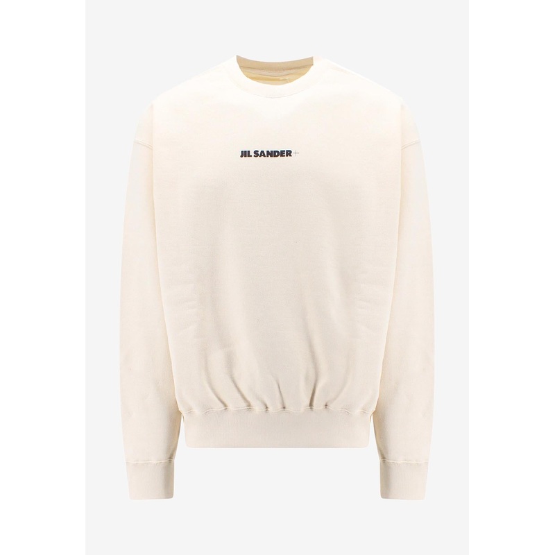 Logo Print Crewneck Sweatshirt Beige mrtwstd_M