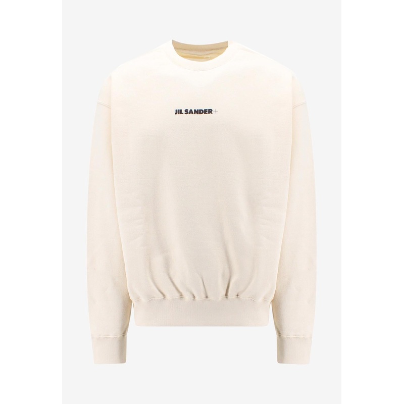 Logo Print Crewneck Sweatshirt Beige mrtwstd_S
