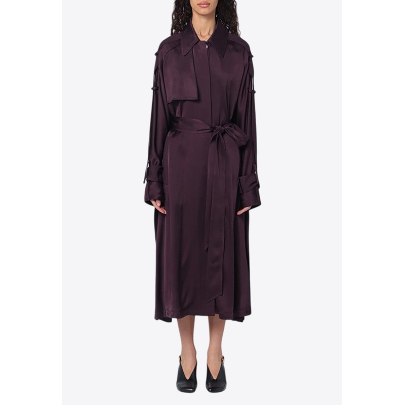 Single-Breasted Trench Coat Eggplant wrtwuk_UK 8
