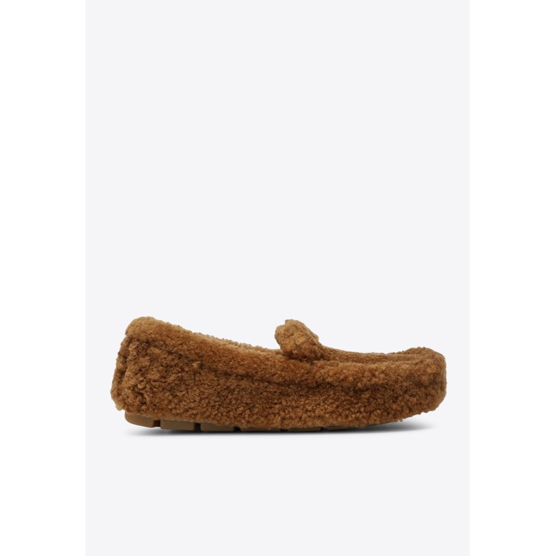 Triangle Logo Shearling Loafers Caramel wshoeseu_EU 36.5