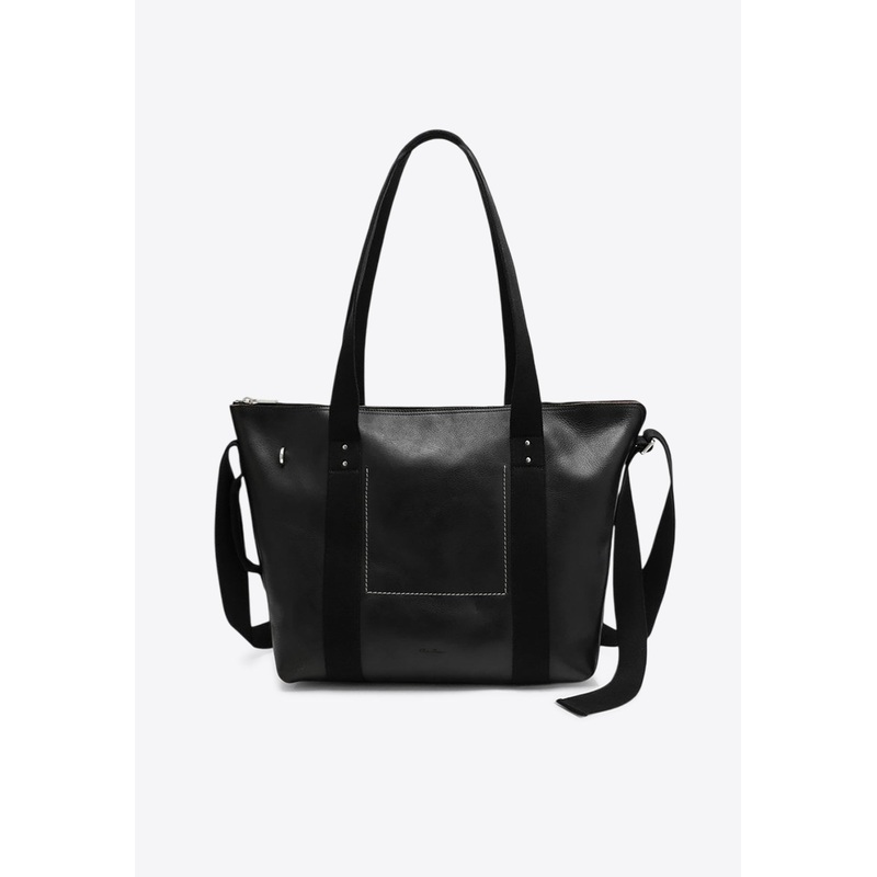 Trolley Leather Tote Bag Black Onesize