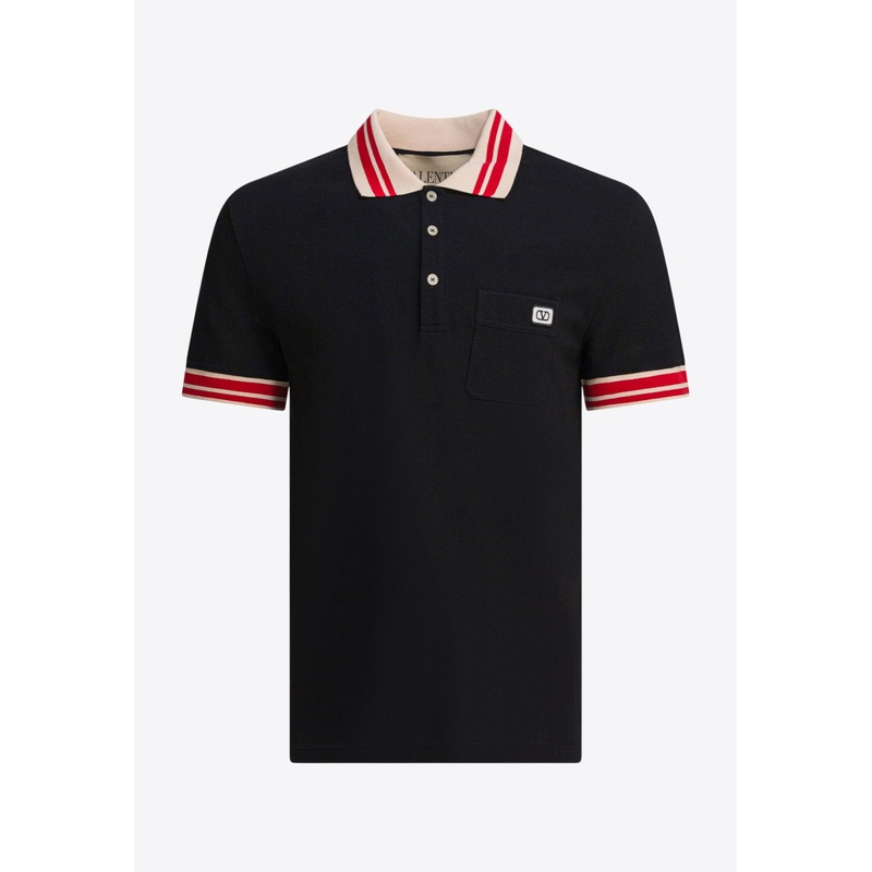 VLogo Patch Polo T-shirt Black mrtwstd_S
