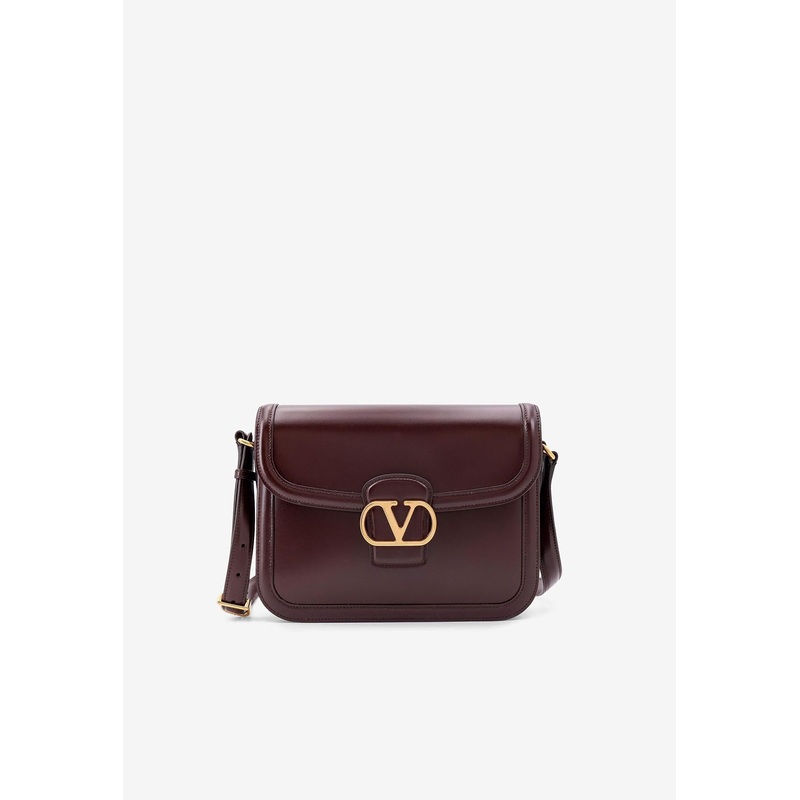 9TO5 VLogo Shoulder Bag in Smooth Leather Mahogany Onesize