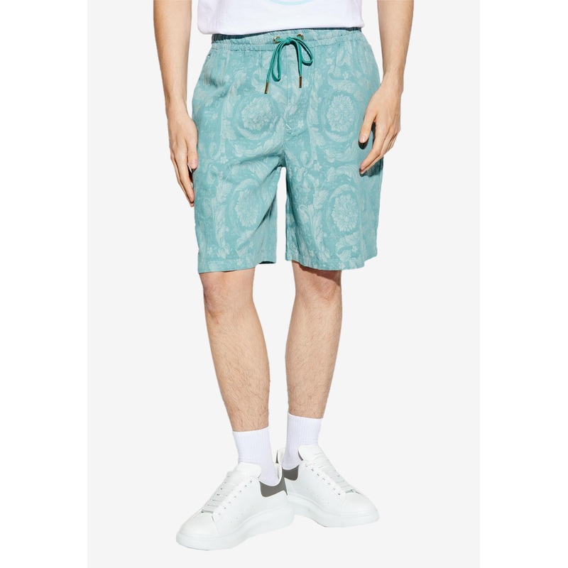 Barocco Jacquard Denim Shorts Blue mrtwit_IT 46