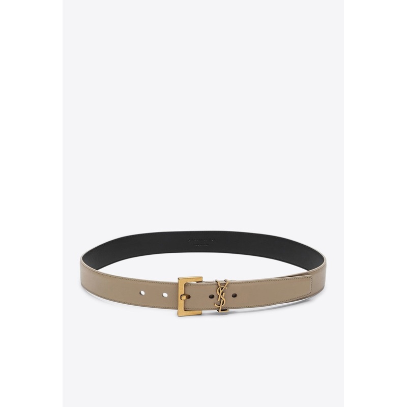 Cassandre Leather Belt Beige 75