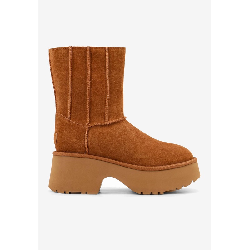 Classic Twin Seam Suede Platform Boots Chestnut wshoesus_US 5