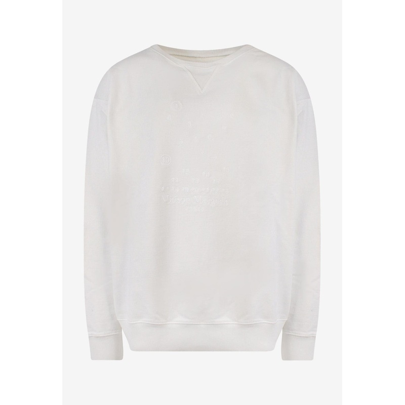 Embroidered Logo Crewneck Sweatshirts White mrtwstd_M