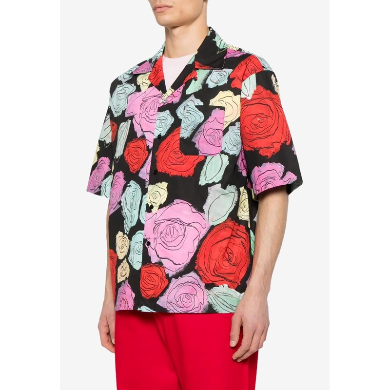 Rose Print Short-Sleeved Shirt Multicolor mrtwit_IT 46