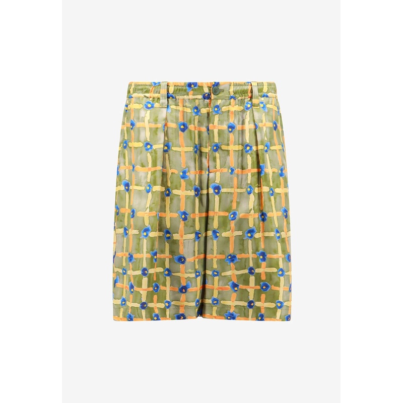 Silk Bermuda Printed Shorts Green mrtwit_IT 46