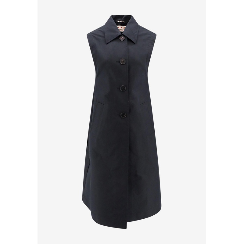 Sleeveless Single-Breasted Coat Black wrtwit_IT 40