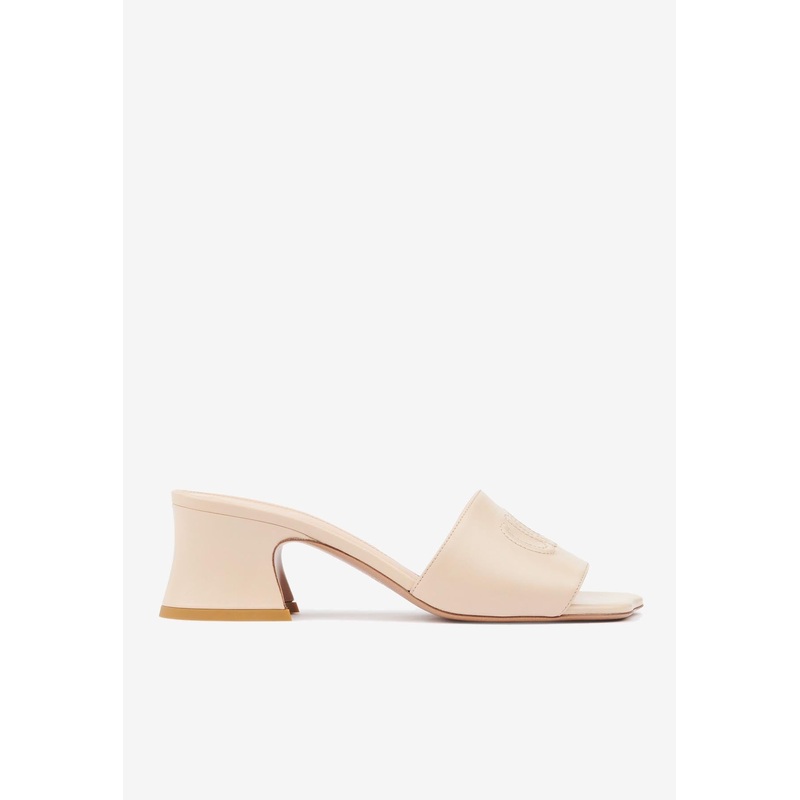 Soleil 55 Shiny Leather Mules Beige wshoeseu_EU 36