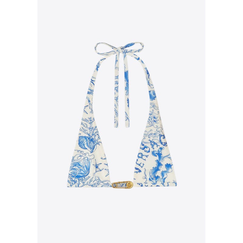 Underwater Barocco Print Bikini Top Blue wrtwversacelingerie_2
