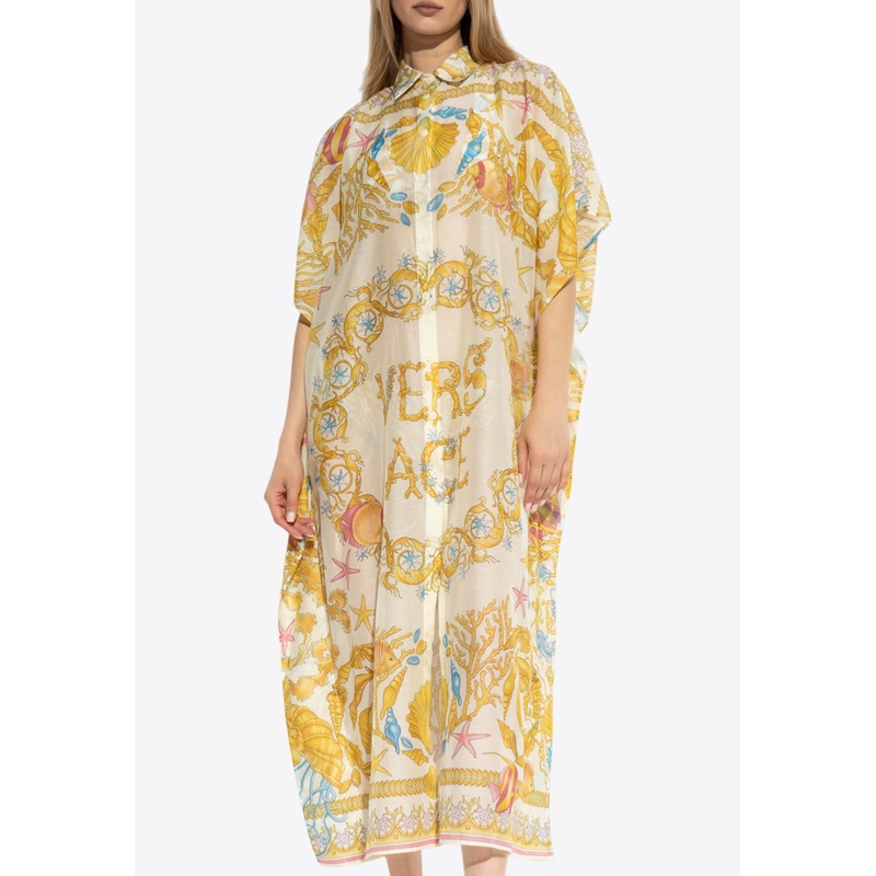 Underwater Barocco Print Cover-Up Dress Multicolor wrtwonesize_Onesize