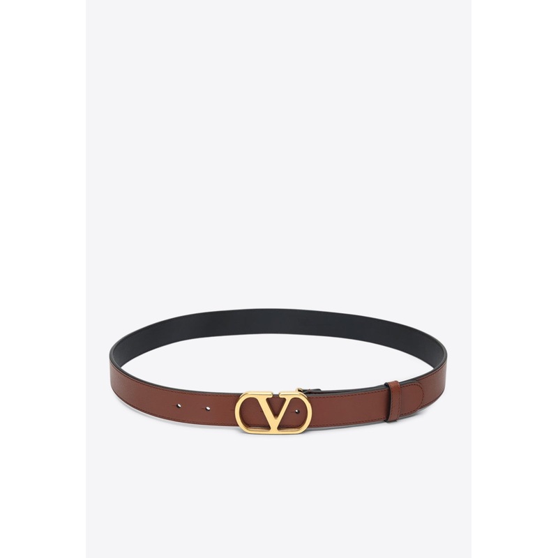 VLogo Signature Leather Belt Brown 75