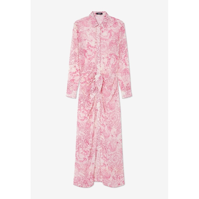Underwater Barocco Cover-Up Shirt Dress Pink wrtwit_IT 40