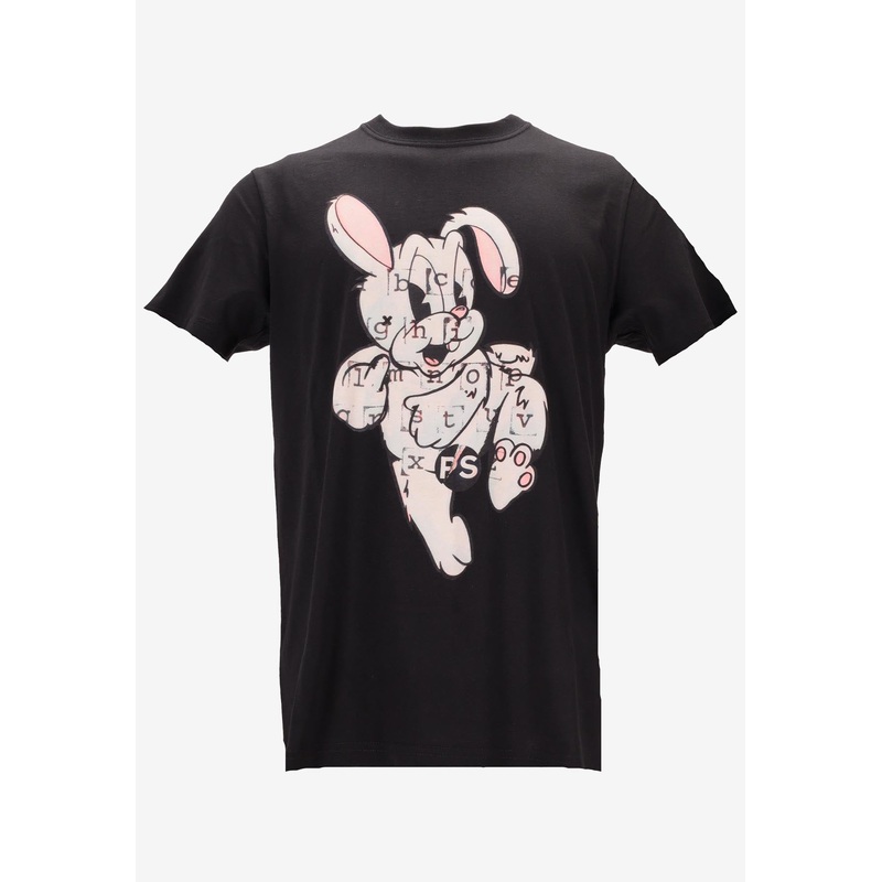 Bunny Print Slim T-shirt Black mrtwstd_S